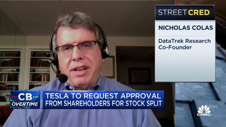 Tesla's stock split shows confidence in the company, says DataTrek Research's Nicholas Colas