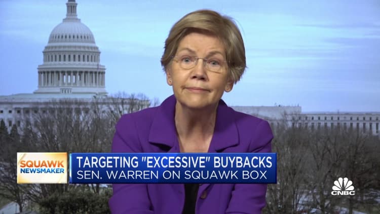 Sen. Warren: Execs selling into a stock buyback is 'not an alignment of incentives'