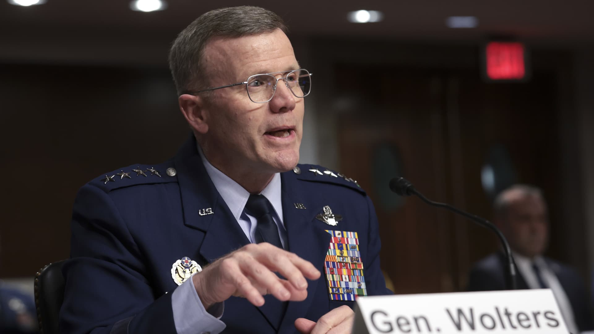 General Tod Wolters, U.S. European Command and NATO's Supreme Allied Commander Europe, testifies before the Senate Armed Services Committee March 29, 2022 in Washington, DC.