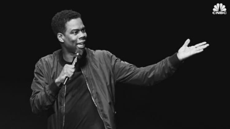 Chris Rock makes his first public appearance since Will Smith slapped him at the Oscars