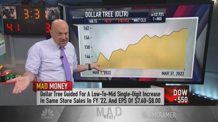 Buy Dollar General for consistency and Dollar Tree for high-risk, high-reward, Jim Cramer says