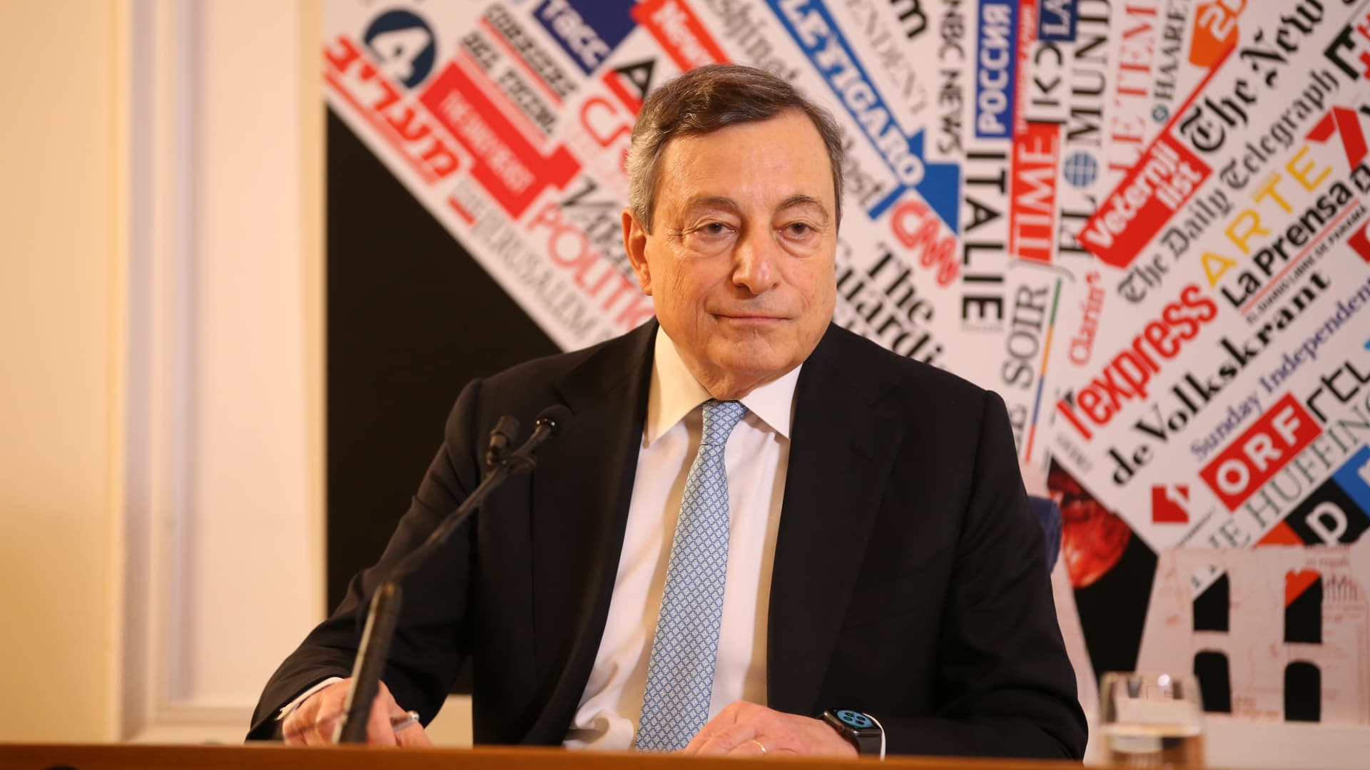 Italian Prime Minister Mario Draghi spoke to reporters on Thursday about his call with Russia's Putin.