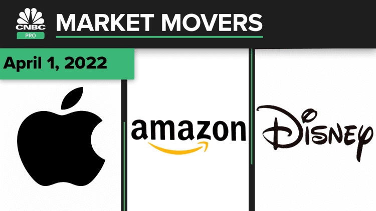 Apple, Amazon, and Disney are some of today's stocks: Pro Market Movers April 1