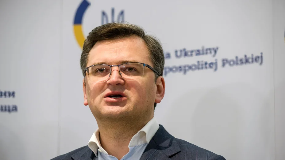 Ukrainian Foreign Minister Dmytro Kuleba, pictured here at the Ukrainian Embassy in Warsaw, Poland, called Russia "worse than ISIS" after apparent evidence emerged of civilian atrocities near Kyiv.