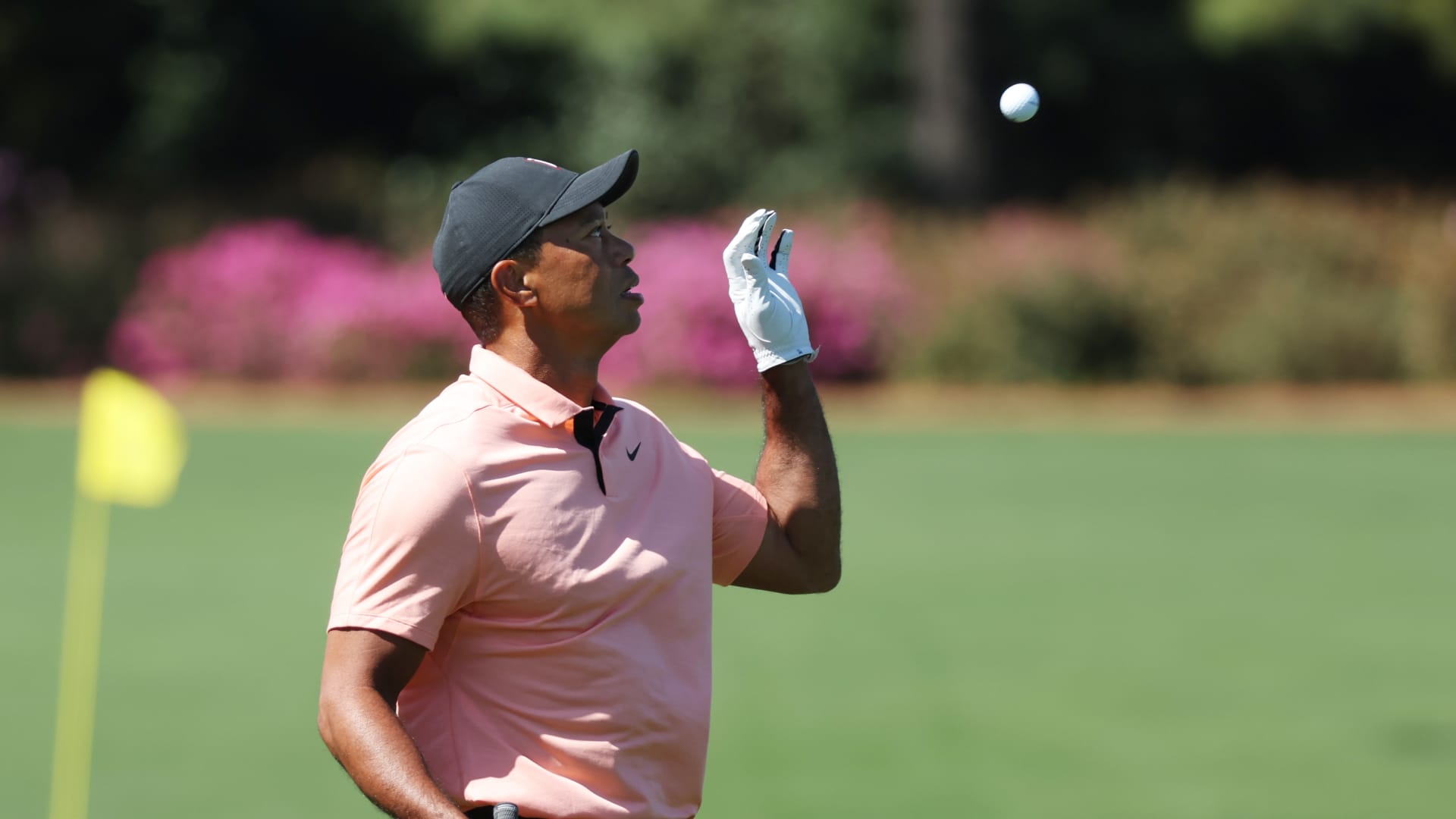 Tiger Woods of the United States warms up in the practice area prior to the Masters at Augusta National Golf Club on April 03, 2022 in Augusta, Georgia.
