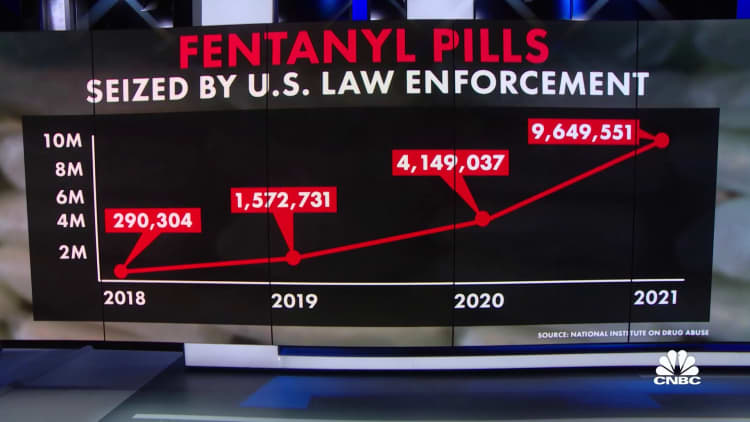 Law enforcement busts for fentanyl up nearly 3,000% as deaths keep rising