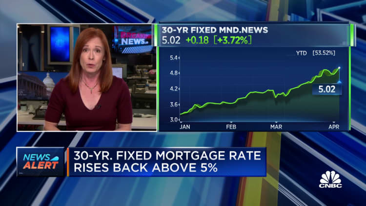 30-year fixed mortgage rate climbs above 5%