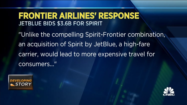Frontier rebukes JetBlue offer