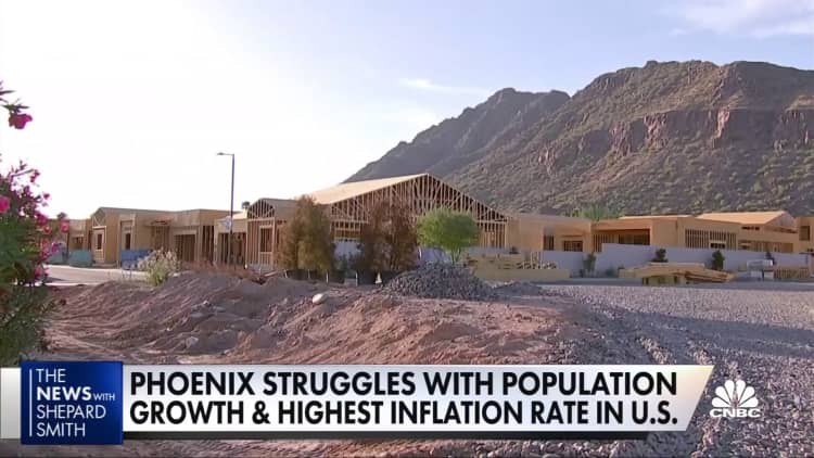 Phoenix suffers from population growth and a highest-in-the-nation inflation rate