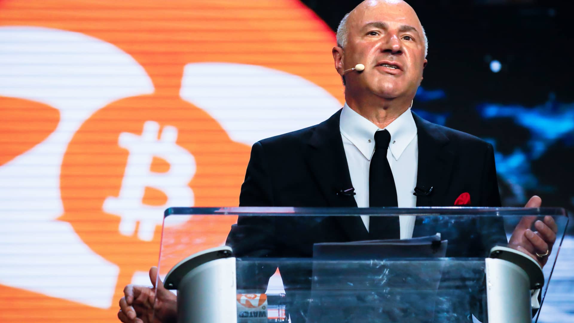 Kevin O'Leary, chairman of O'shares ETFs for O'Leary Funds Management LP, speaks during the Bitcoin 2022 conference in Miami, Florida, U.S., on Wednesday, April 6, 2022.