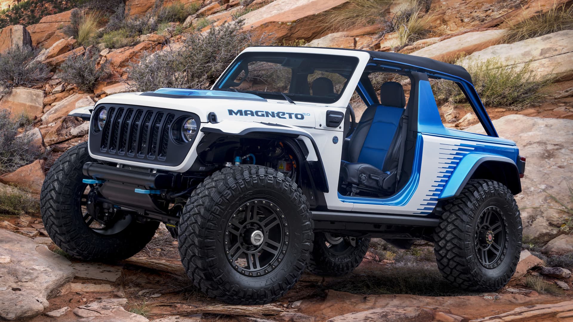 Jeep says its new electric Wrangler SUV concept goes 0-60 in 2 seconds – CNBC