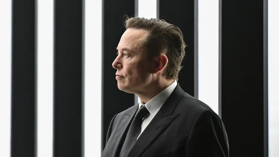 Tesla and SpaceX CEO Elon Musk at Tesla's "Gigafactory" on March 22, 2022 in Gruenheide, southeast of Berlin.
