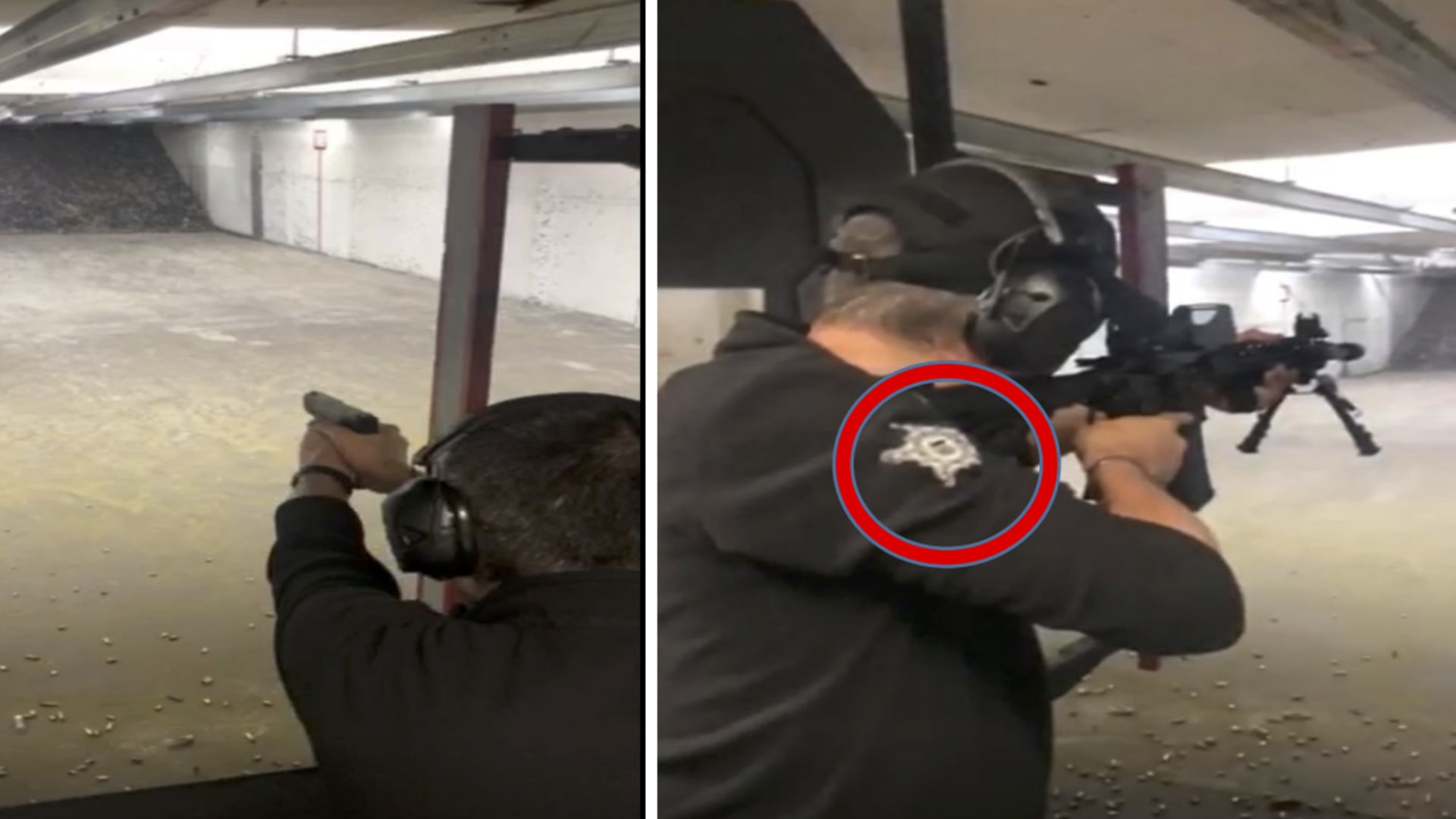 Law enforcement has obtained two videos of Taherzadeh shooting a handgun and assault rifle at a shooting range believed to be in Northern Virginia. In one video, Taherzadeh appears to be wearing a long sleeve shirt with a USSS insignia on the arm. A