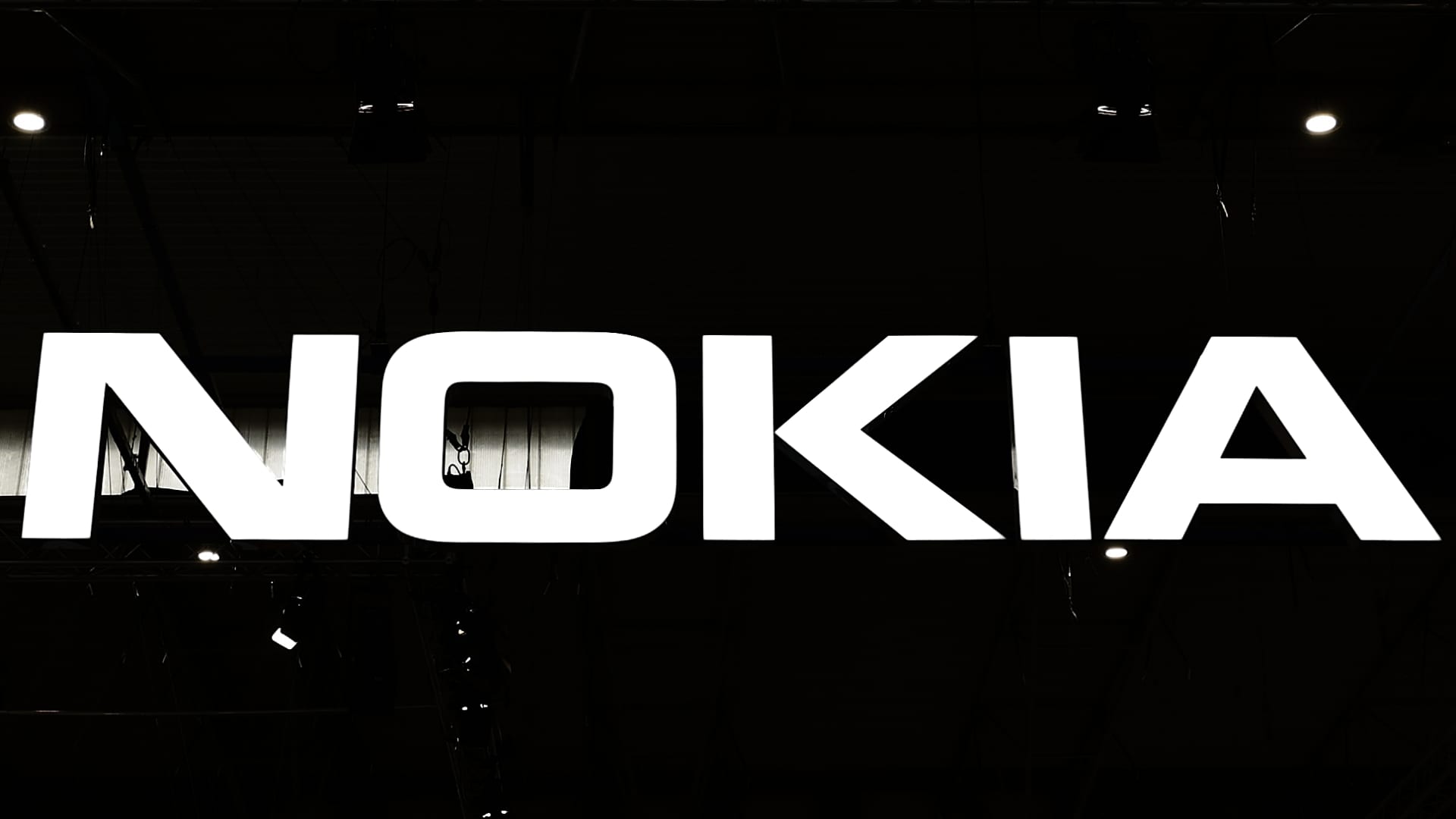 Nokia logo exhibited at Nokia stand during the Mobile World Congress (MWC) on March 3, 2022 in Spain. The telecommunications company announced its exit from Russia on Tuesday.