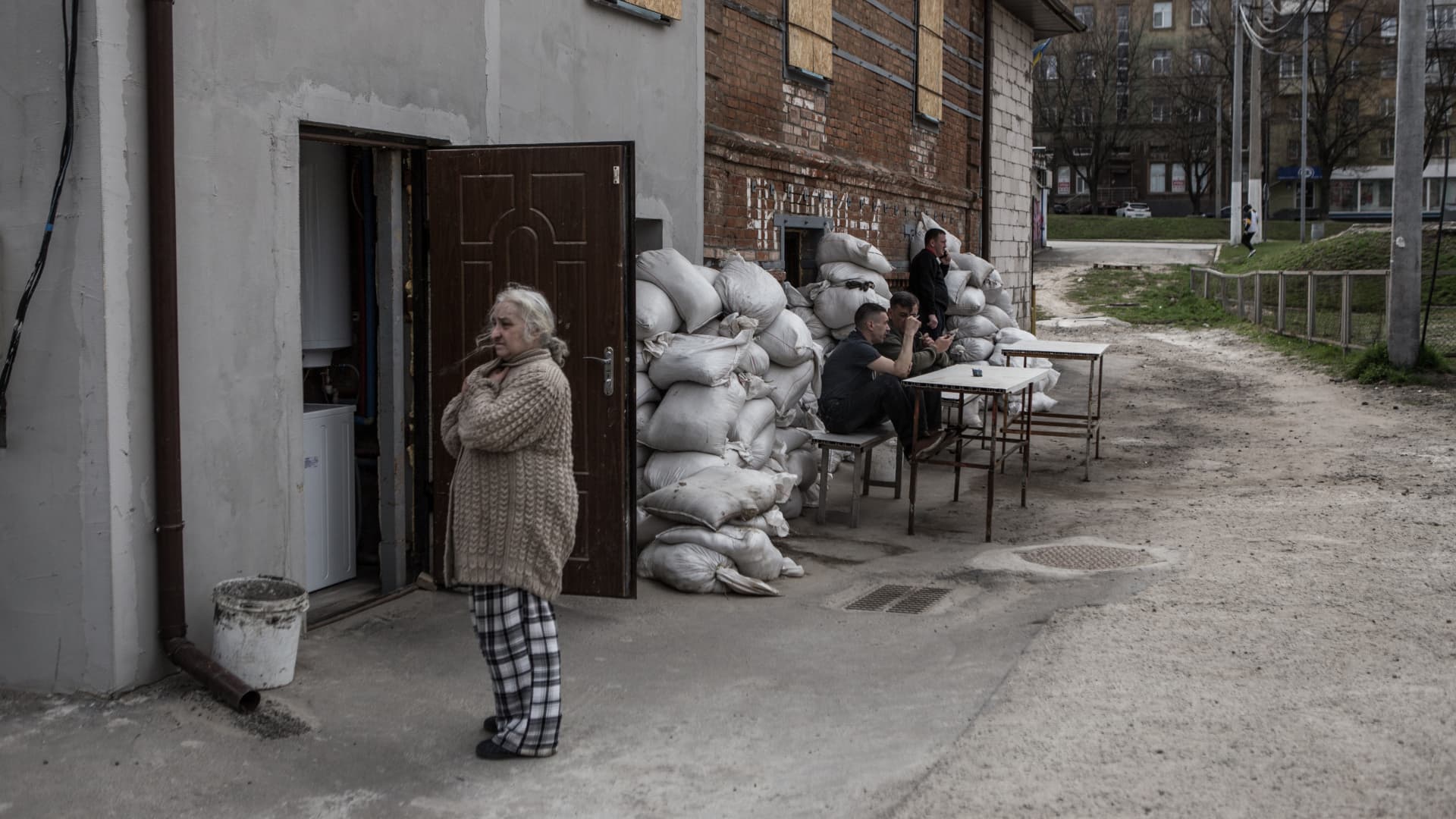 Civilians fleeing from conflict zones in Donetsk and Luhansk oblasts, take shelter at Semeinuy Hostel as its owner opened his hostel's doors to Ukrainian refugees in Dnipro, Ukraine on April 11, 2022. 