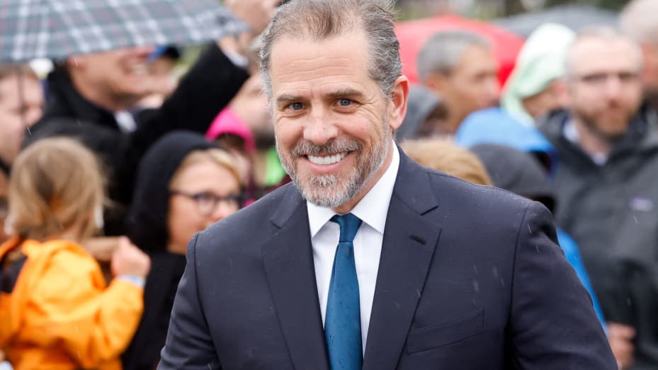 Hunter Biden looks on during the annual Easter Egg Roll on the South Lawn of the White House in Washington, April 18, 2022.