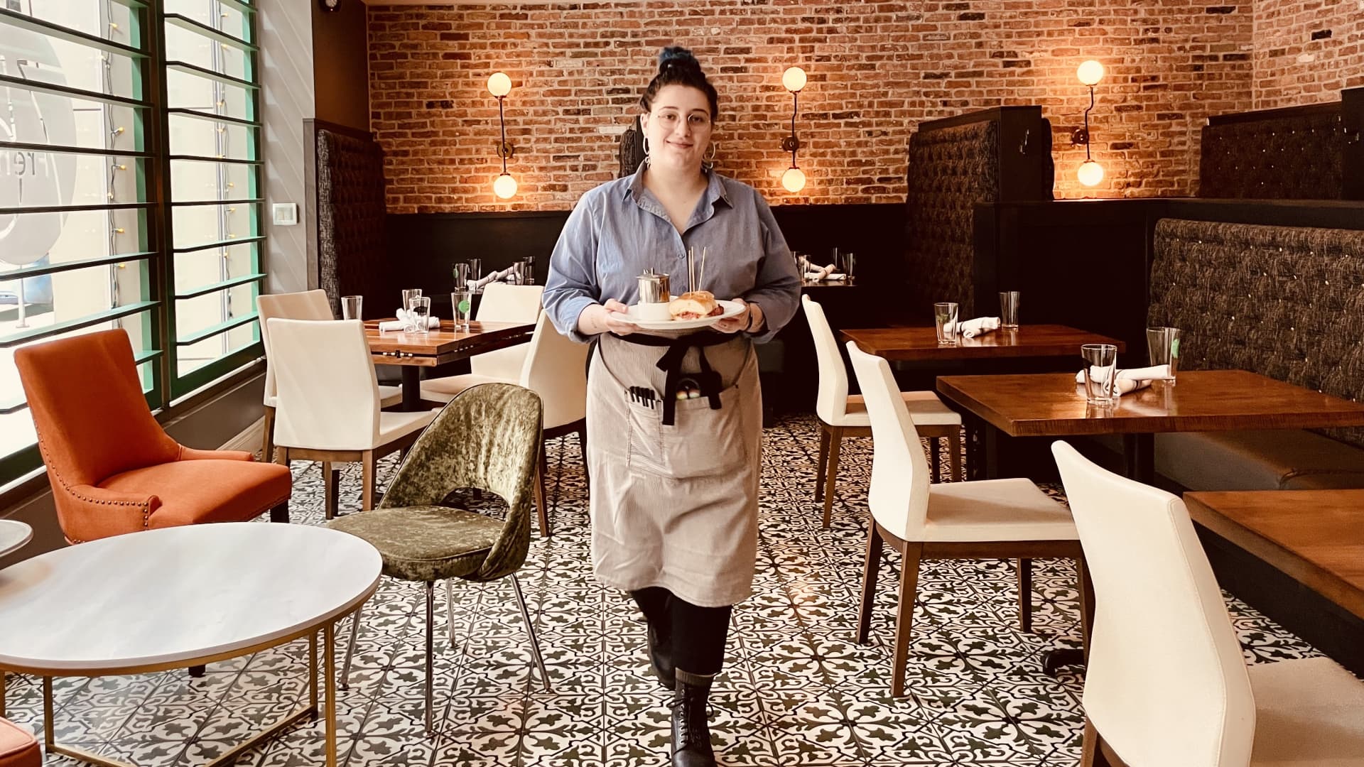 Nikki Perri has worked in the restaurant industry for about six years and has never had an accessible therapy benefit like she does now at Bonanno.