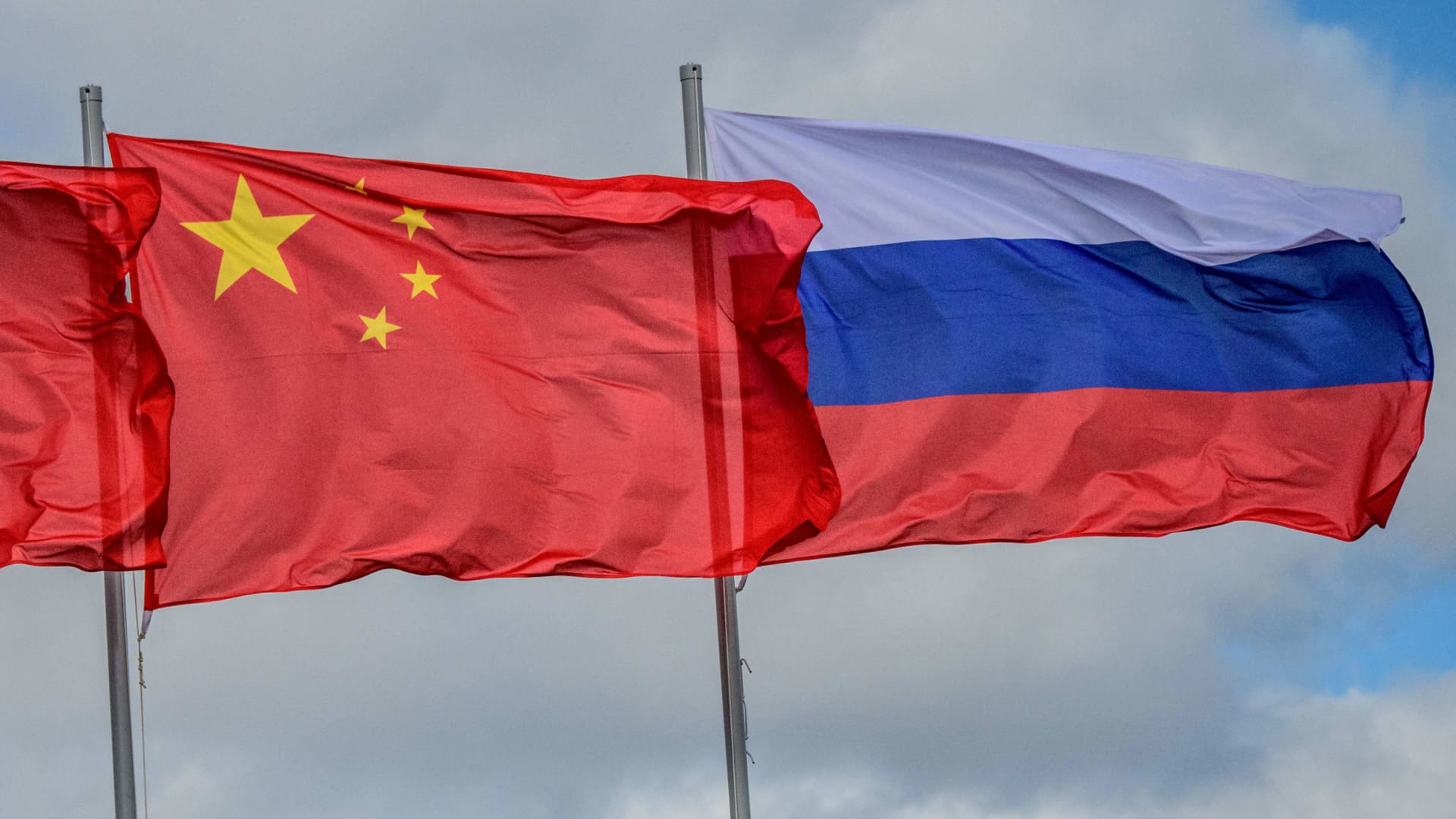 The flags of China and Russia