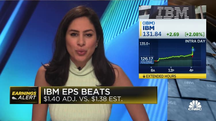 IBM reports revenue beat,  $14.2B vs $13.85B estimated