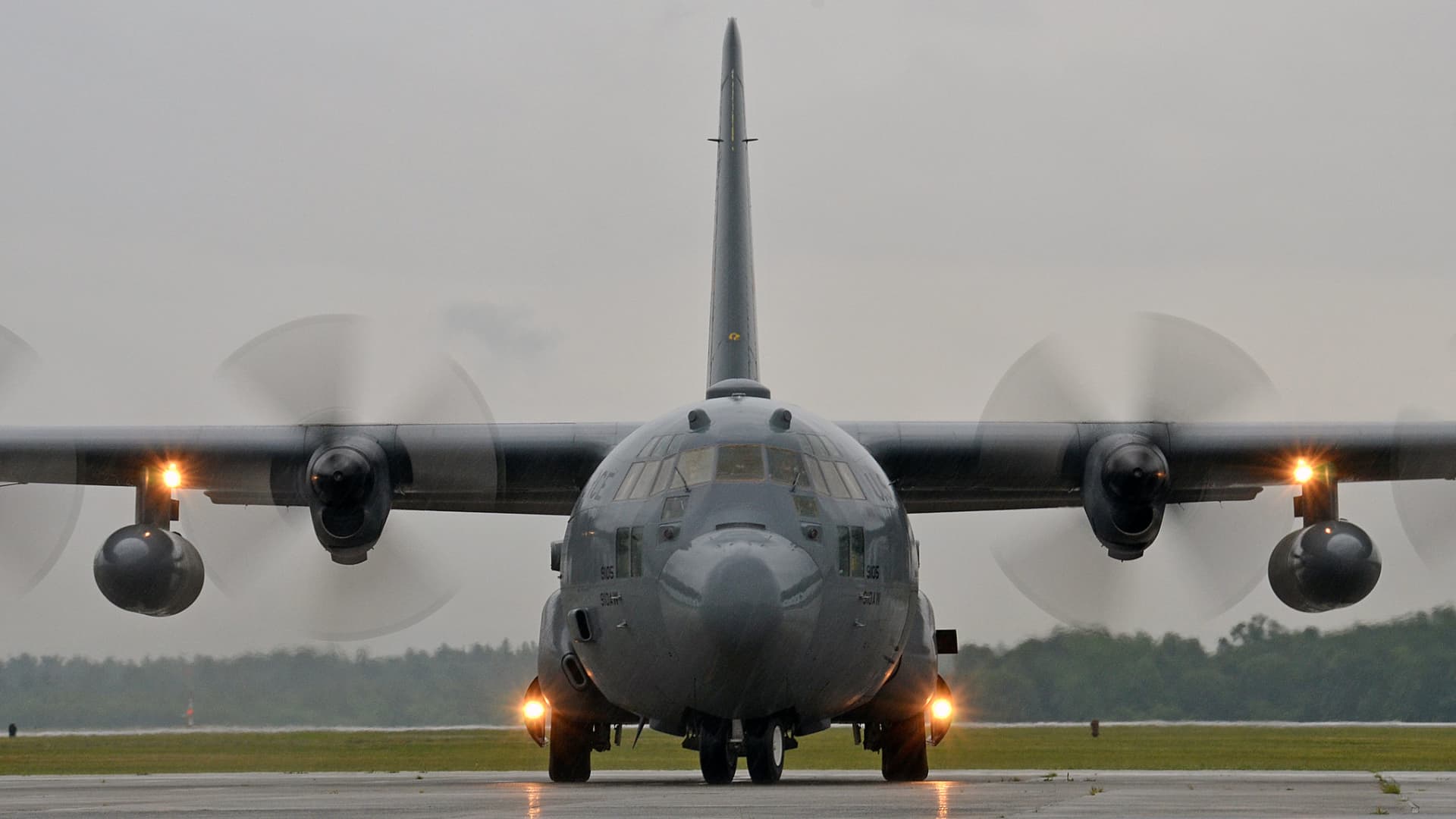 A C-130 Hercules taxis on the flightline July 14, 2014, at Westover Air Reserve Base, Mass.