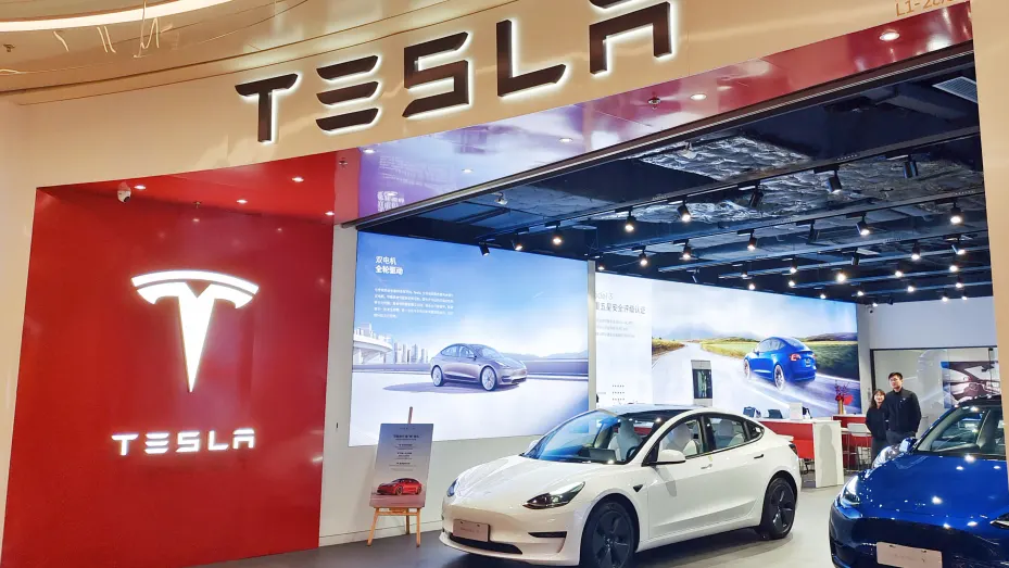 A Tesla store is seen in Shanghai, China, Feb 1, 2022.