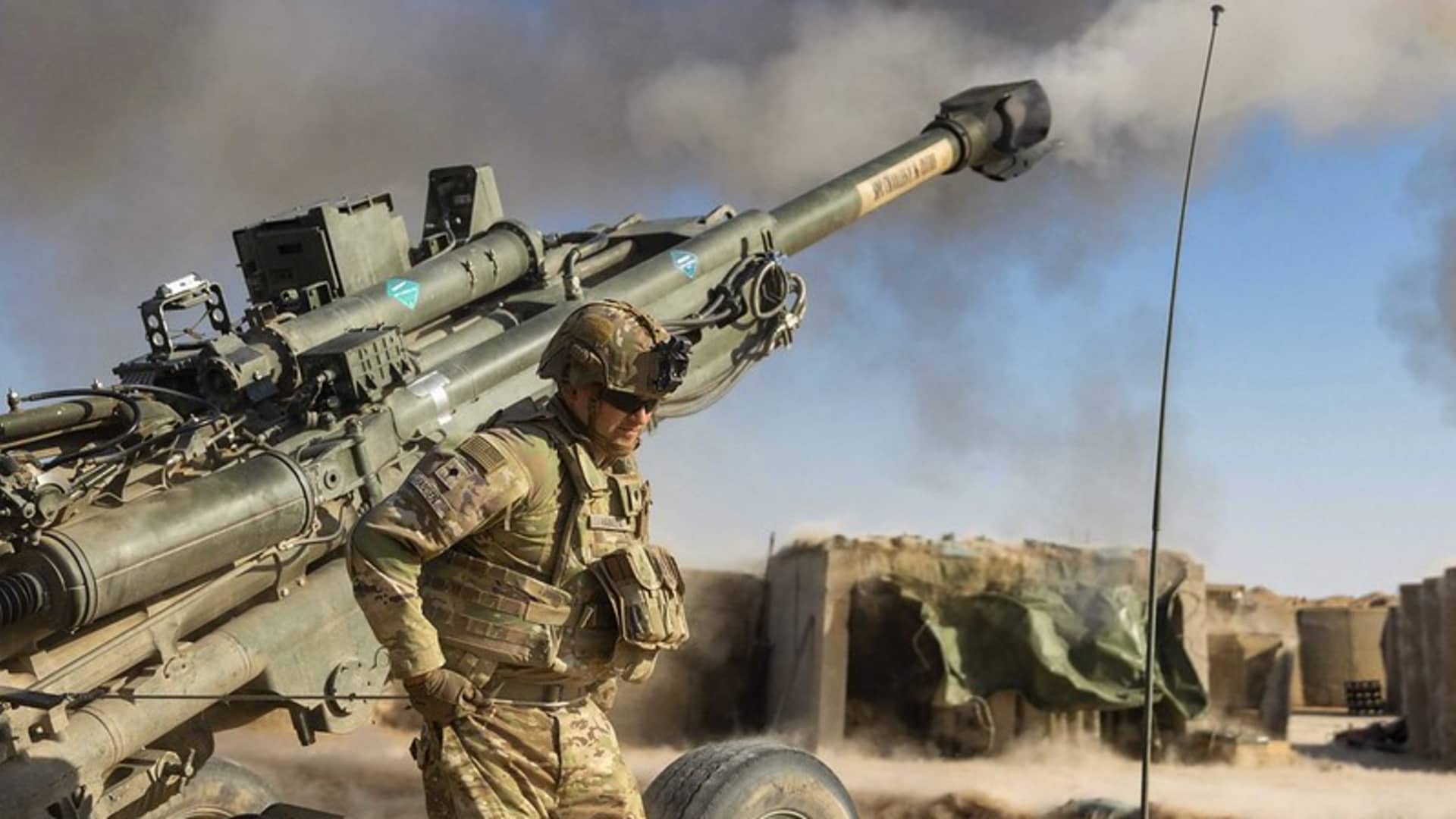 A Soldier conducts registration and calibration for the M777A2 howitzer weapon system in Syria, Sept. 30, 2021.