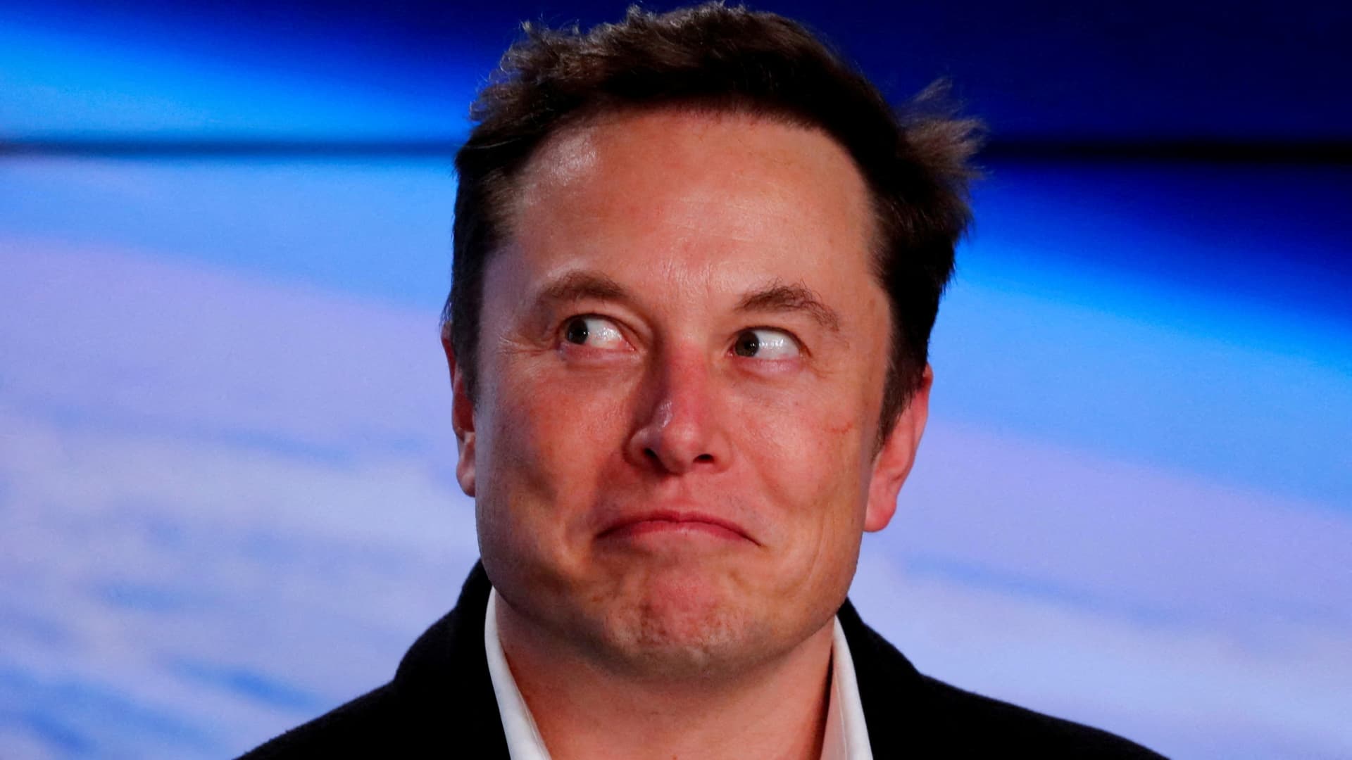 SpaceX founder Elon Musk reacts at a post-launch news conference after the SpaceX Falcon 9 rocket, carrying the Crew Dragon spacecraft, lifted off on an uncrewed test flight to the International Space Station from the Kennedy Space Center in Cape Canaveral, Florida, U.S., March 2, 2019. 