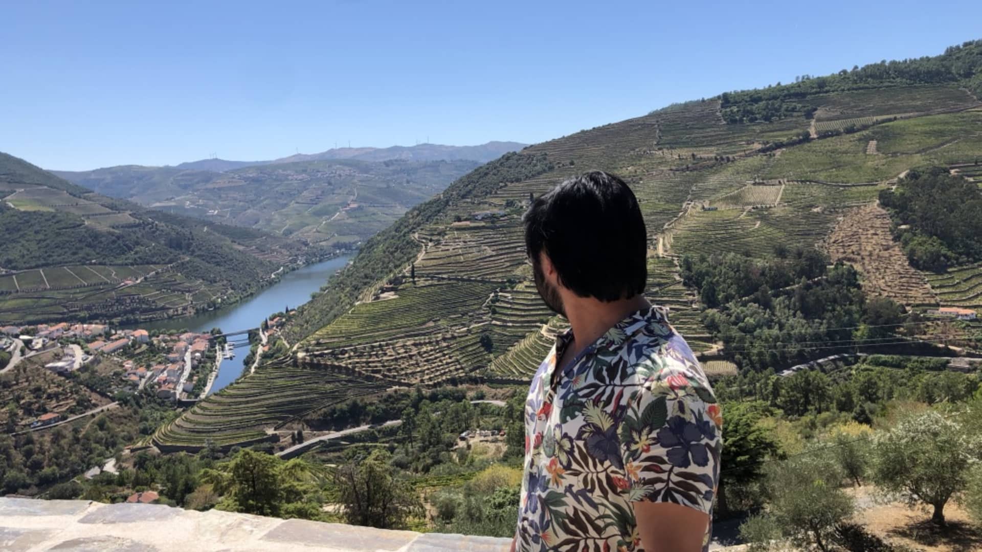 Since the cost of living in Budapest is so affordable for Francis, he gets to travel to scenic spots like Portugal's Douro Valley.