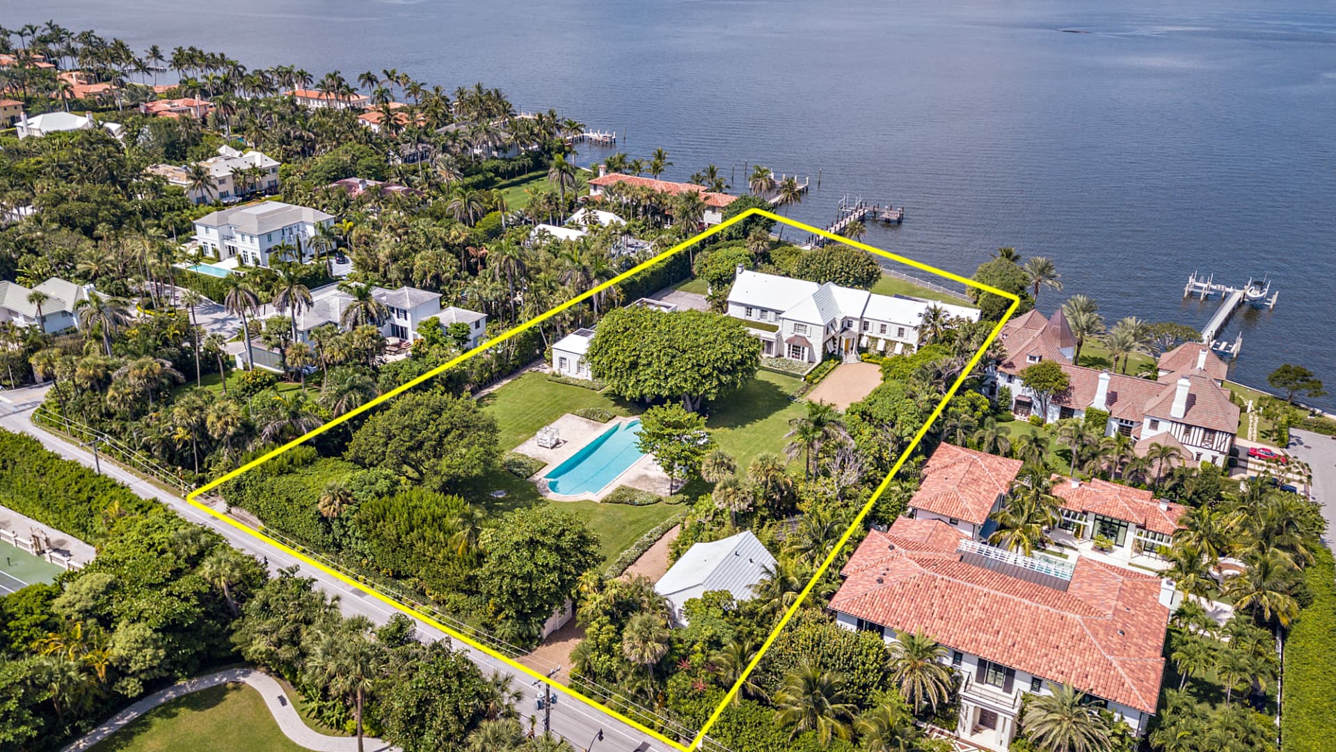 The waterfront residence at 854 S County Rd in Palm Beach, FL sold for $53 million.