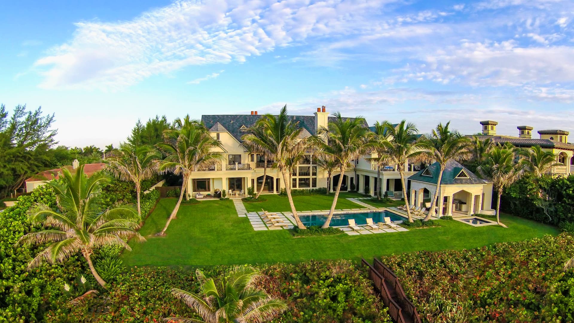 This oceanfront mansion in Highland Beach, FL sold for $40 million breaking a local record for the town.