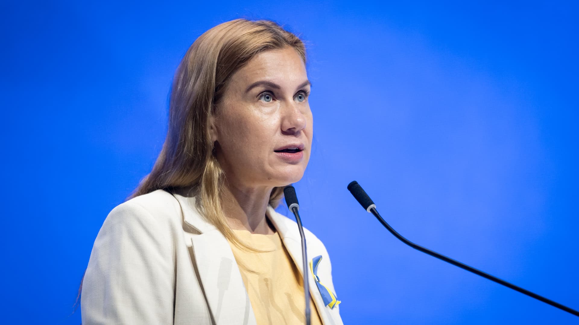 European Commissioner for Energy Kadri Simson during the European Economic Congress in Katowice, Poland on April 25, 2022.