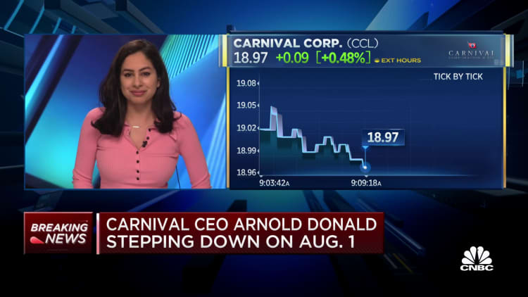 Carnival CEO Arnold Donald stepping down, COO Josh Weinstein to become new chief