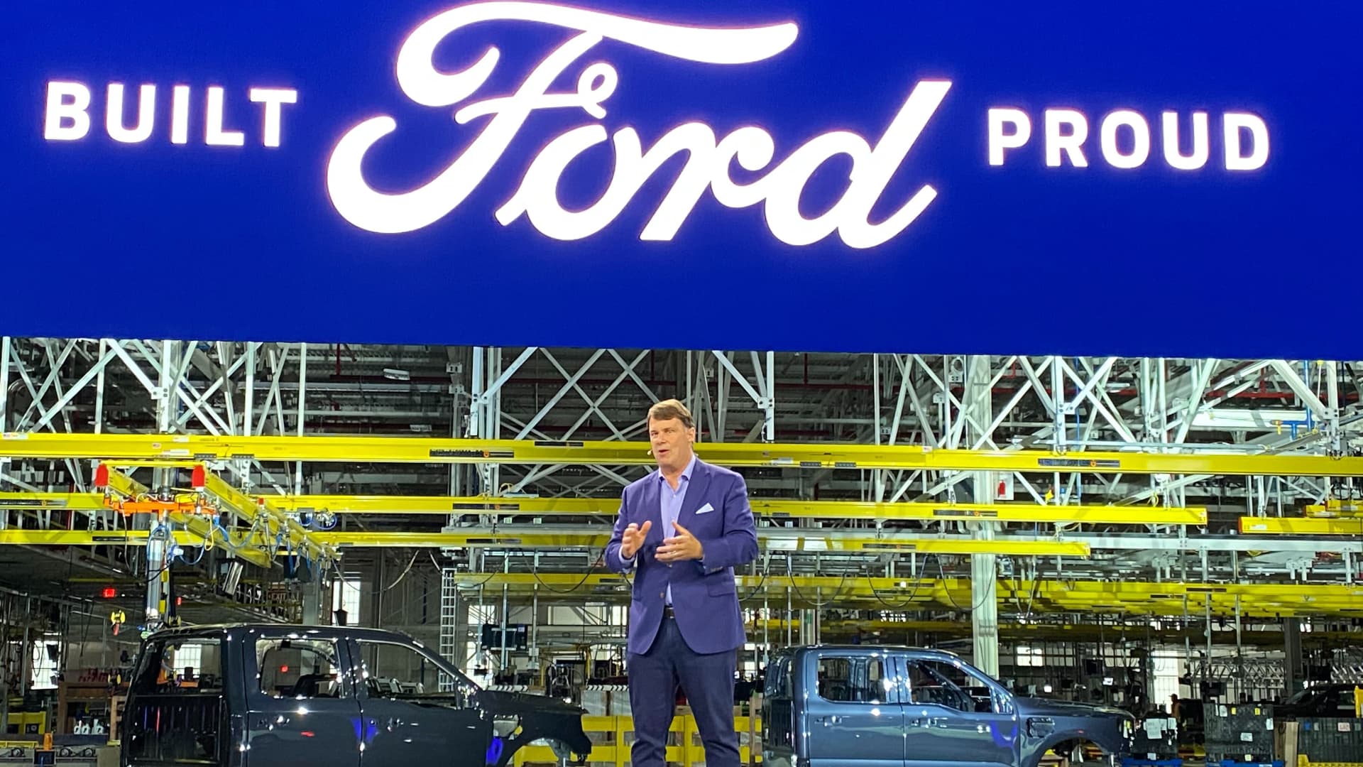 Ford CEO says automaker plans to challenge Tesla as global EV leader