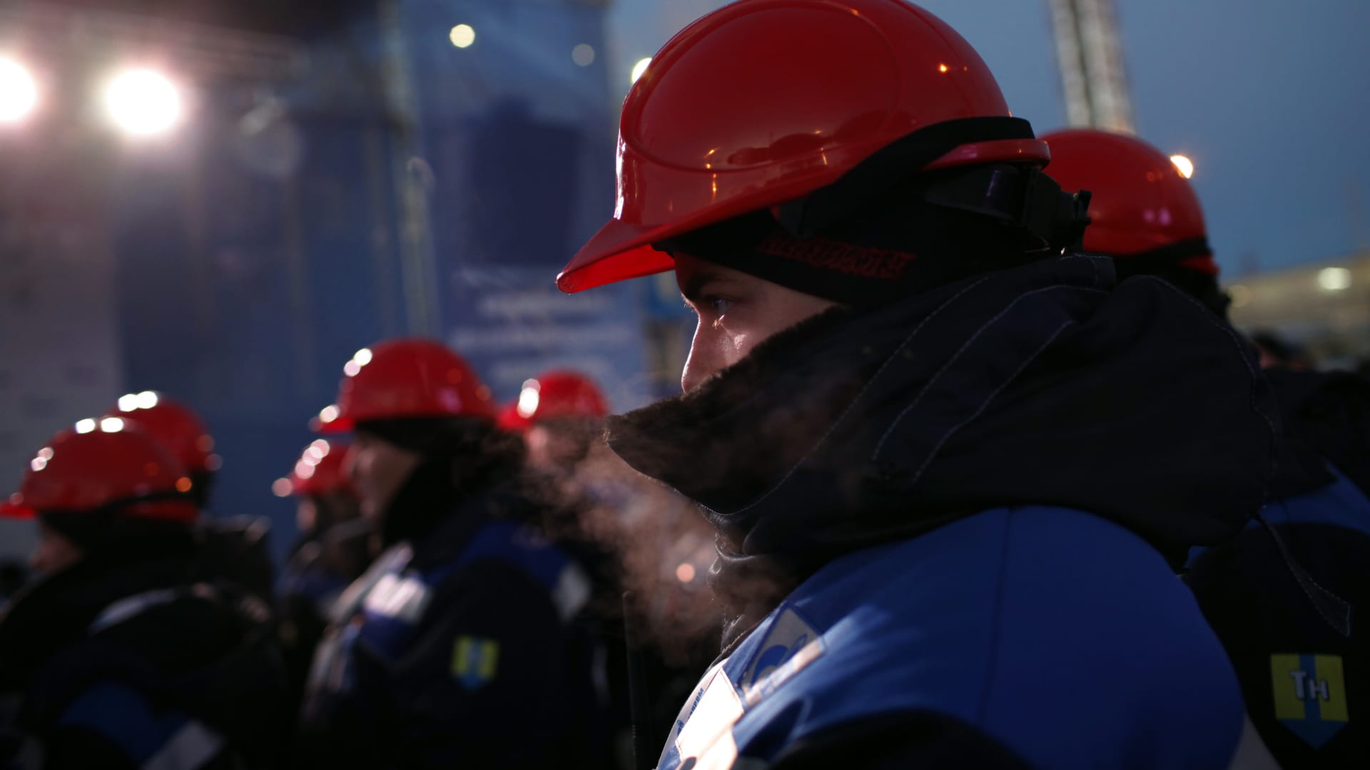 Gazprom workers on the Yamal Peninsula in Russia.