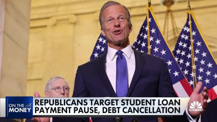GOP senators try to block Biden from canceling student debt