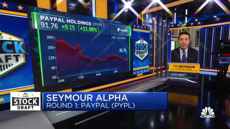 Seymour Asset Management's Tim Seymour grabs PayPal in late first round of CNBC's Stock Draft
