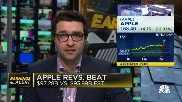 Apple beats earnings and revenue