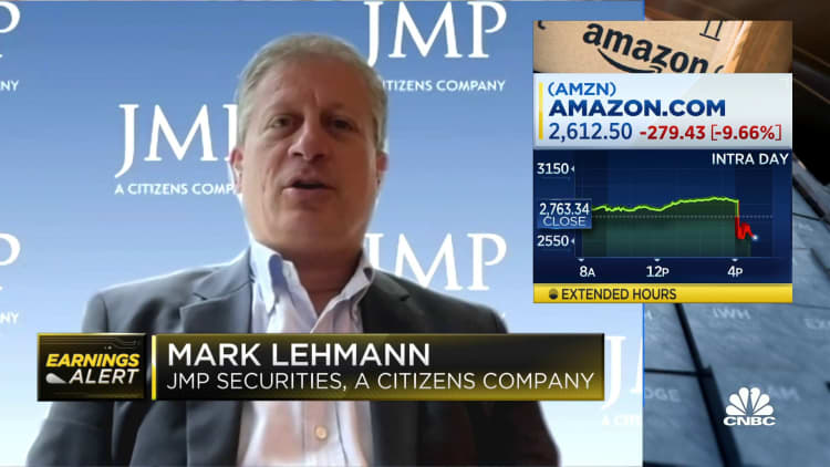 The market is very disappointed in Amazon, says JMP Securities Mark Lehmann