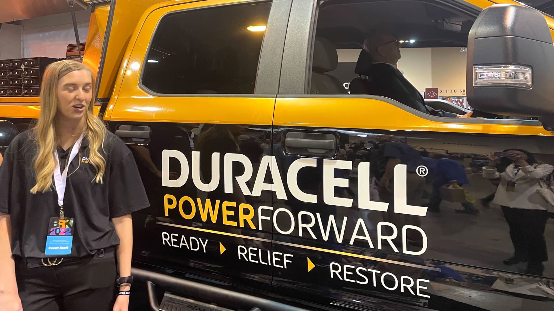 A display for Duracell at the Berkshire Hathaway Annual Shareholder Meeting in Omaha, Nebraska.