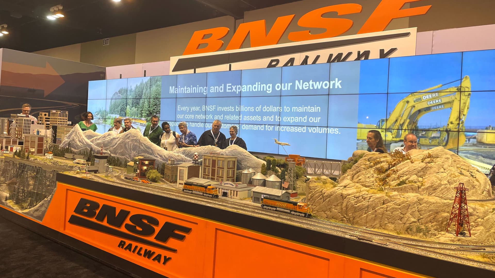 A display for the BNSF Railway at the Berkshire Hathaway Annual Shareholder Meeting in Omaha, Nebraska.