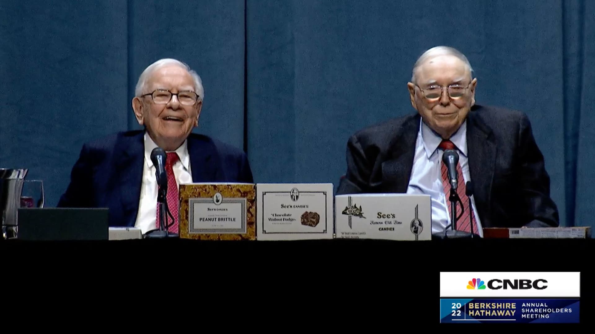 Warren Buffett and Charlie Munger press conference at the Berkshire Hathaway Annual Shareholders Meeting, April 30, 2022.