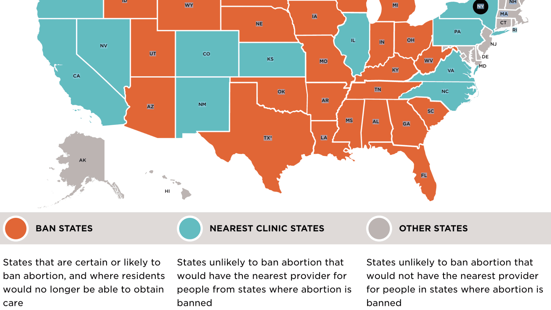 If Roe v. Wade Falls: Travel Distance for People Seeking Abortion