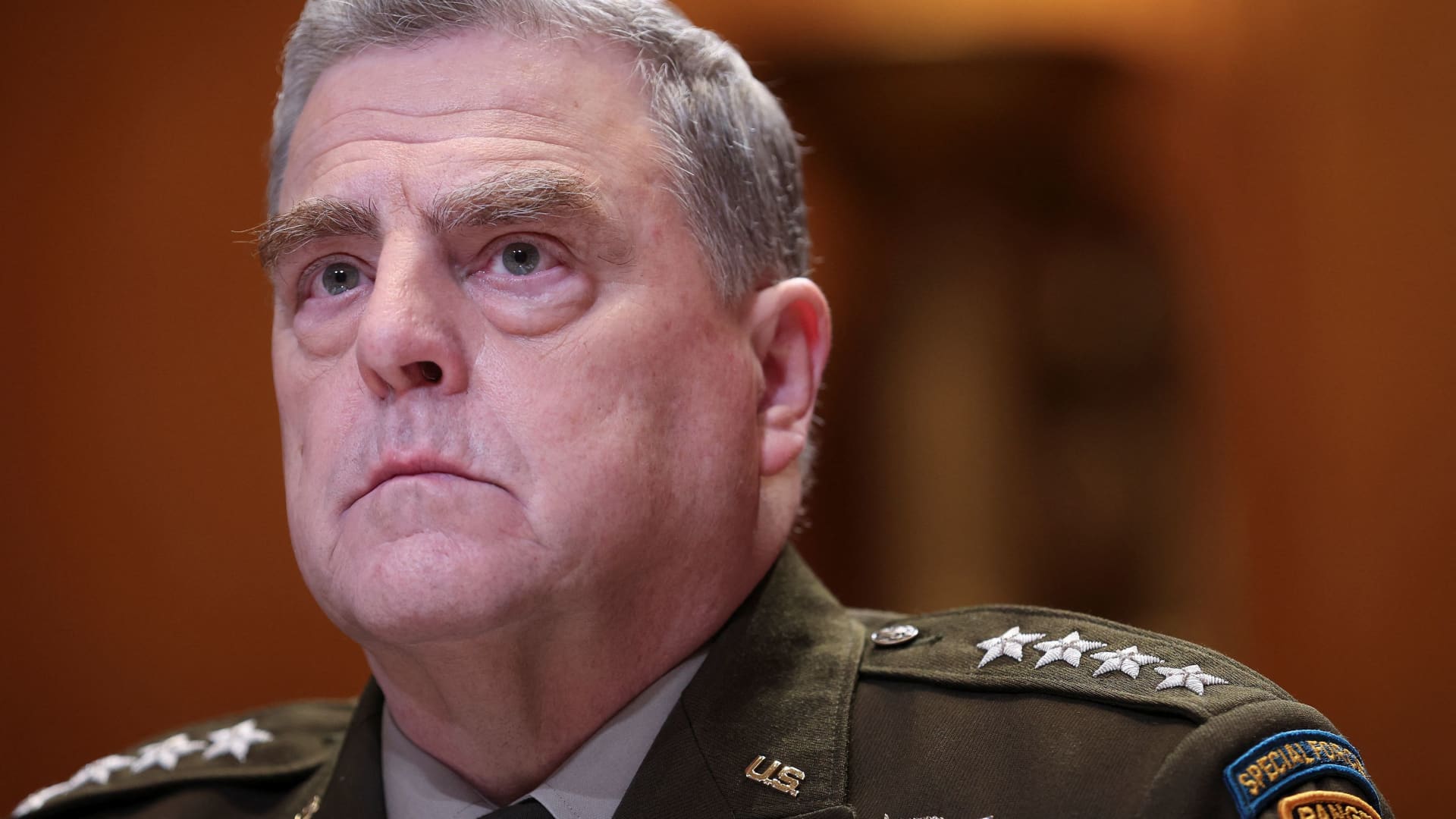 Chairman of the Joint Chiefs of Staff Gen. Mark Milley testifies before the Senate Appropriations Committee Subcommittee on Defense in Washington, U.S., May 3, 2022. 