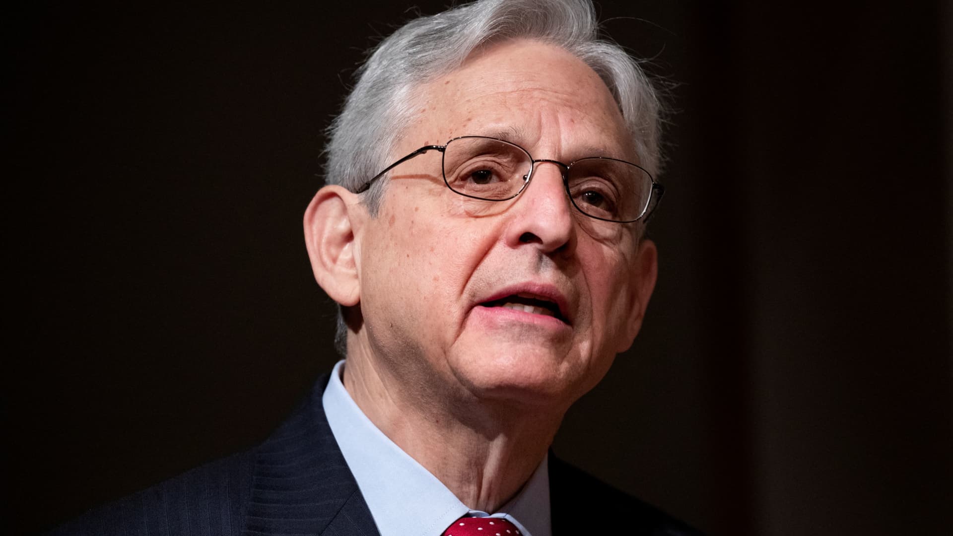 United States Attorney General Merrick Garland delivers opening remarks on crime gun intelligence during the Police Executive Forum, at the United States Bureau of Alcohol, Tobacco, Firearms and Explosives (ATF) headquarters in Washington, DC, U.S., May 5, 2022.