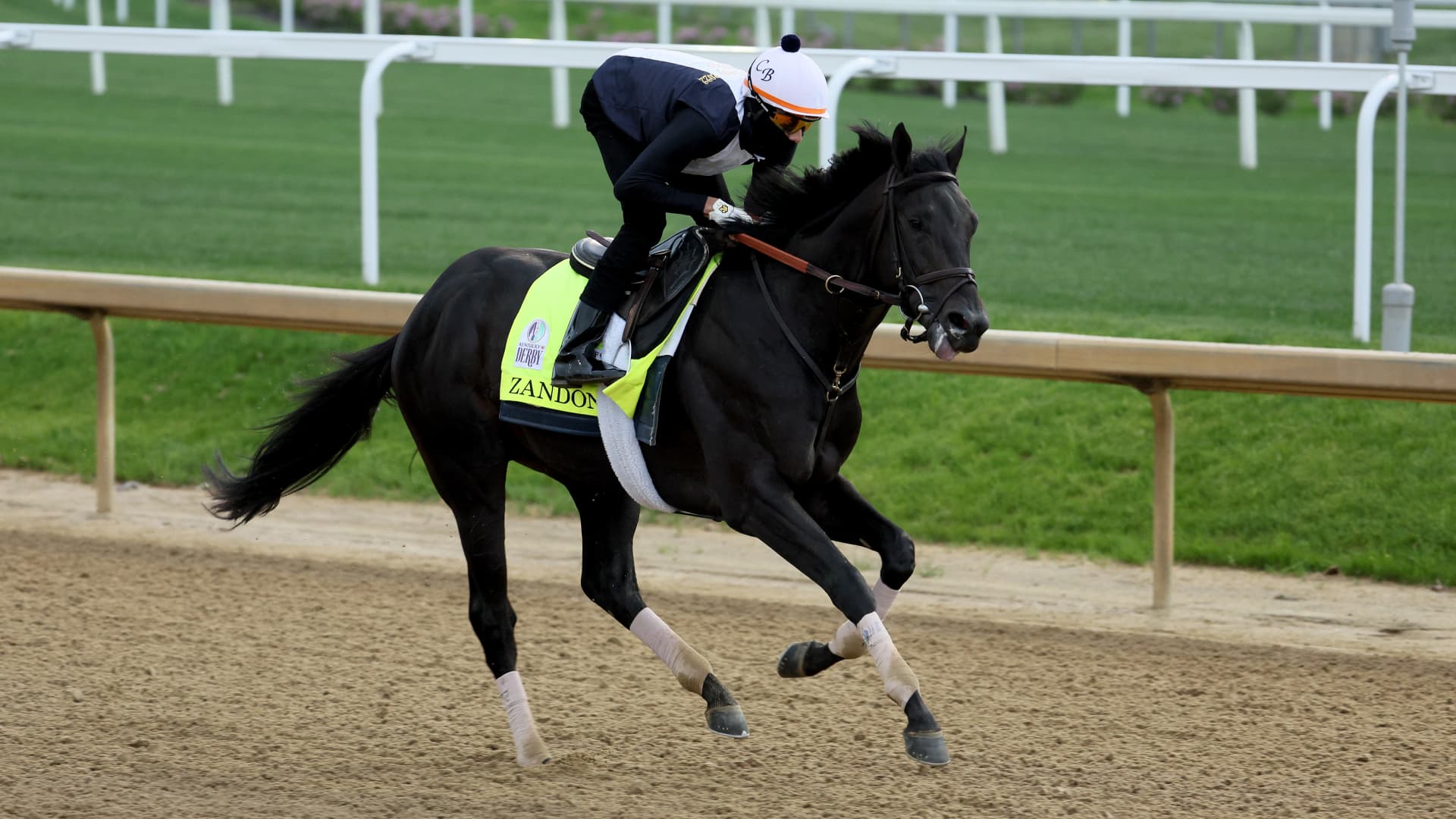 Zandon during the morning training for the Kentucky Derby at Churchill Downs on May 04, 2022 in Louisville, Kentucky.