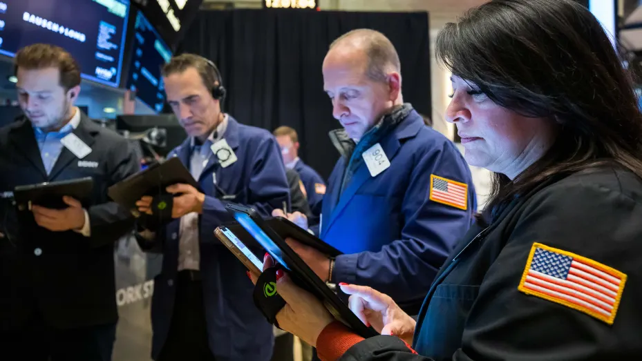 Traders on the floor of the NYSE, May 6, 2022.