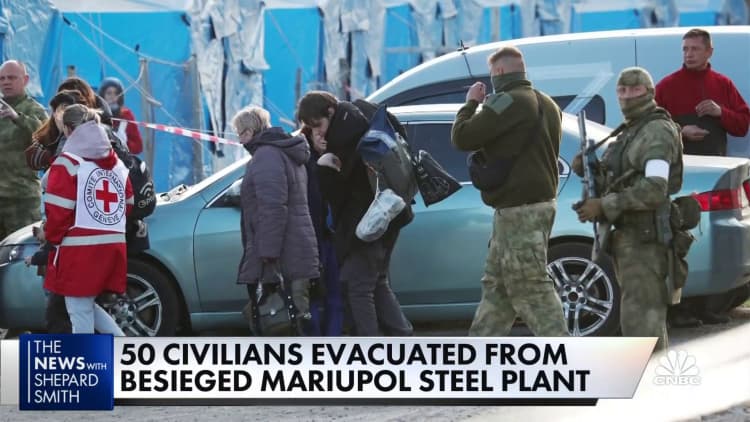 50 more civilians evacuated from Mariupol steel plant