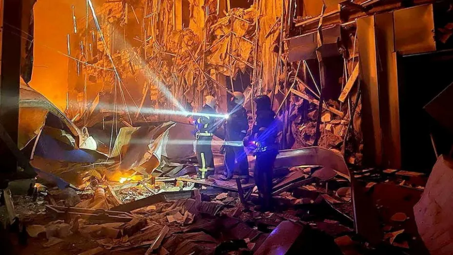 First responders work at the site of a missile strike, amid Russia's invasion of Ukraine, in Odesa, Ukraine in this handout image released May 10, 2022. State Emergency Service of Ukraine/Handout via REUTERS THIS IMAGE HAS BEEN SUPPLIED BY A THIRD PARTY. MANDATORY CREDIT.