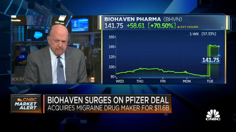 Biohaven Pharmaceutical shares surge after Pfizer agrees to acquire company