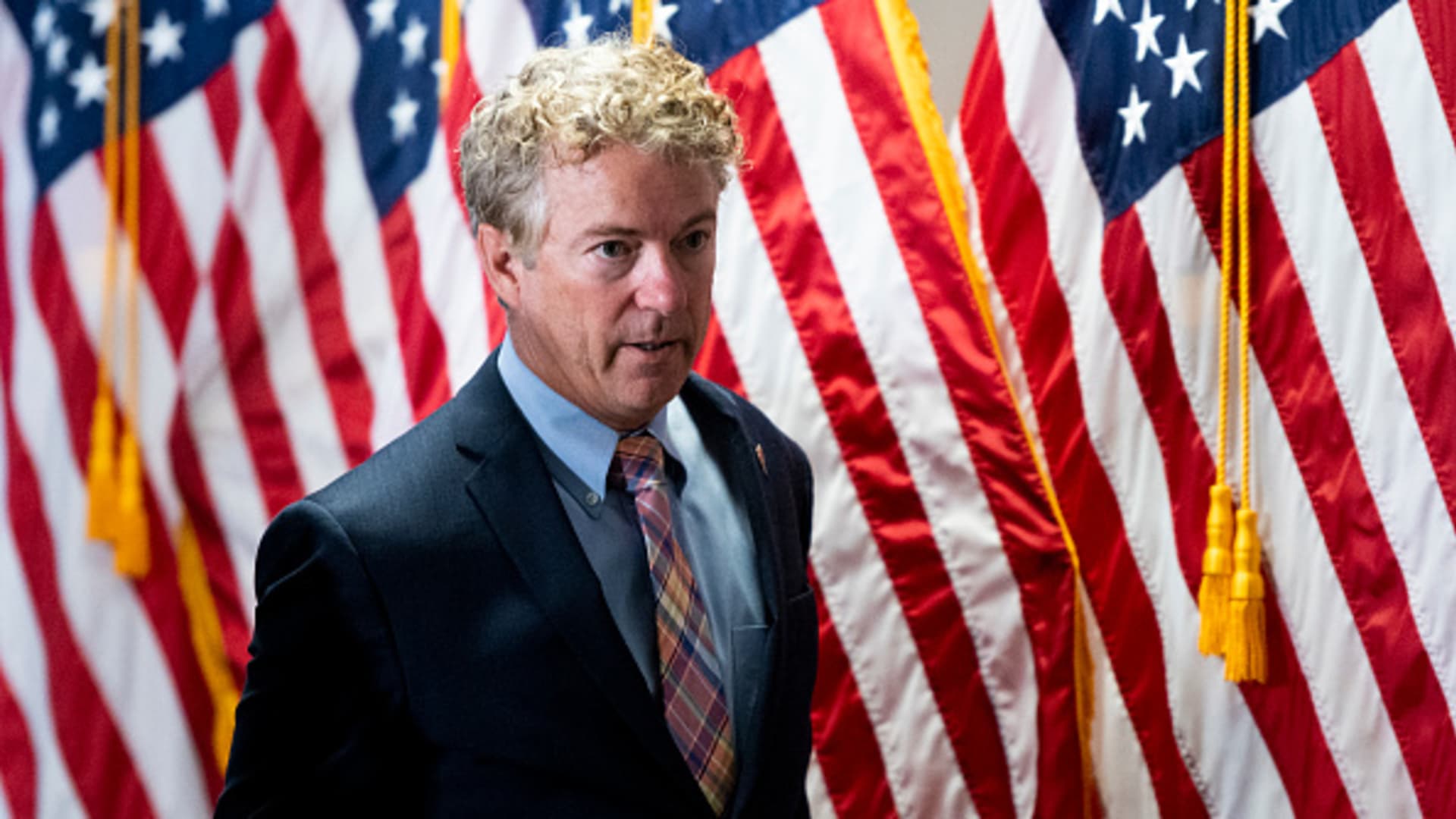 Sen Rand Paul, R-Ky., blocked the U.S. Senate on May 12, 2022 from passing a nearly $40 billion assistance bill designed to bolster Ukraine's fight against a Russian invasion. (Photo By Bill Clark/CQ-Roll Call, Inc via Getty Images)